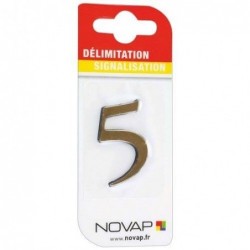 Novap Chiffre autocollant 5 40mm or sur carte - Image 2