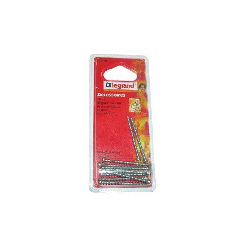 Legrand Vis longue 44mm/mosaïc x10 pièces blister