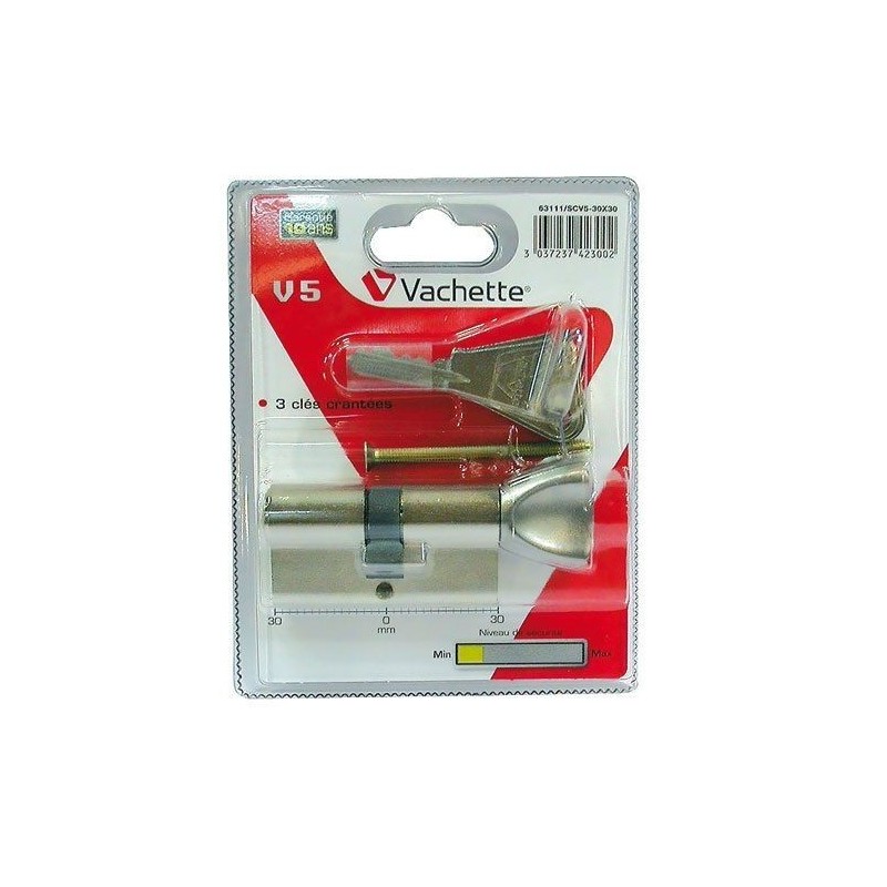 Vachette Cylindre v5 60 30x30 à bouton nickel 63111sc vachette