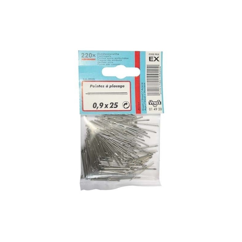 Vynex Pointe placage acier 0.9x25 x220p en blister