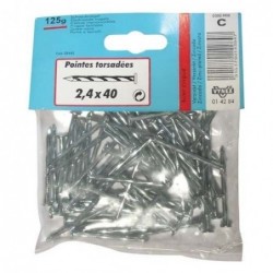 Vynex Pointe torsadée TP acier zingué 3x60mm 130g - Image 2