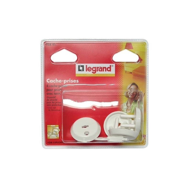 Legrand Cache prise 2p+t +clé blister de 4