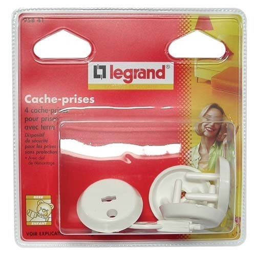 Legrand Cache prise 2p+t +clé blister de 4