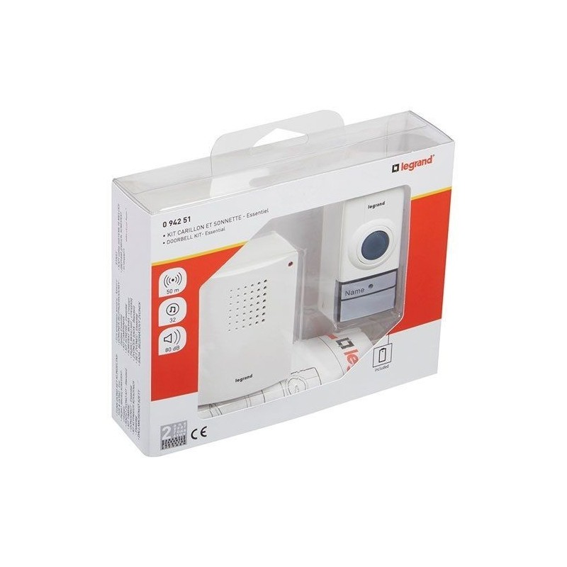 Legrand Kit carillon radio sans fil Essentiel blanc