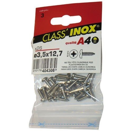 Vynex Vis tôle tc pozi inox 3.5x12 x26