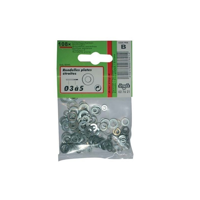 Vynex Rondelle plate étroite assortiment d.6-8-10 sachet x25