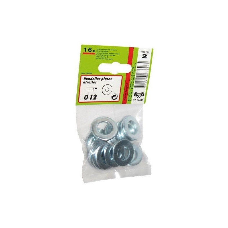 Vynex Rondelle plate étroite d.12 azi sachet x16