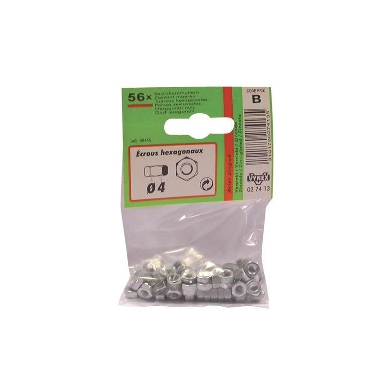 Vynex Ecrou 6 pans d. 6mm  az x31 en sachet