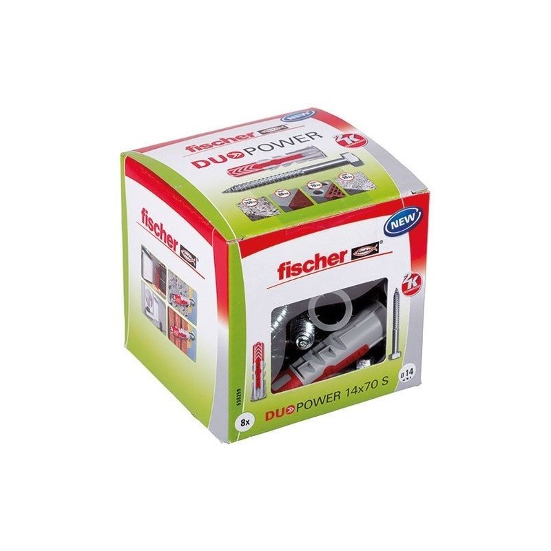 FISCHER FIXATION Cheville Duopower 14x70 avec vis x8 pièces