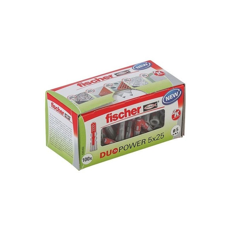 FISCHER FIXATION Chevilles Duopower 5x25 x100 pièces