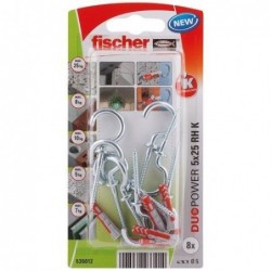 Fischer Cheville duopower 5x25 avec crochet rond blister de 8 - Image 2