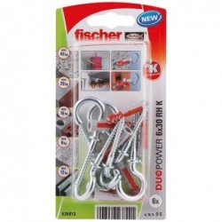 Fischer Cheville duopower 6x30 avec crochet rond blister de 6 - Image 2