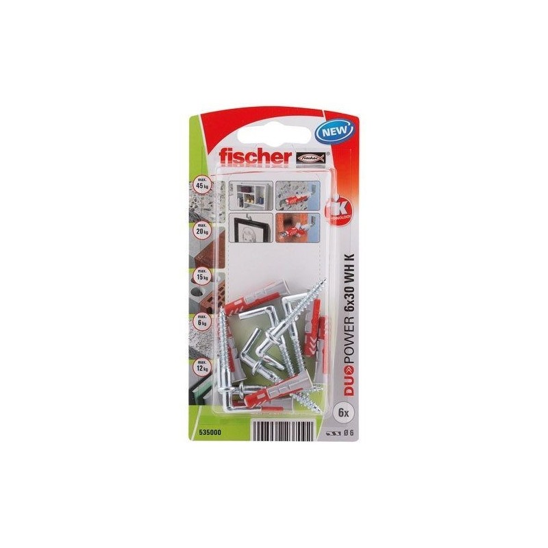 Fischer Cheville duopower 8x40 avec crochet blister de 4
