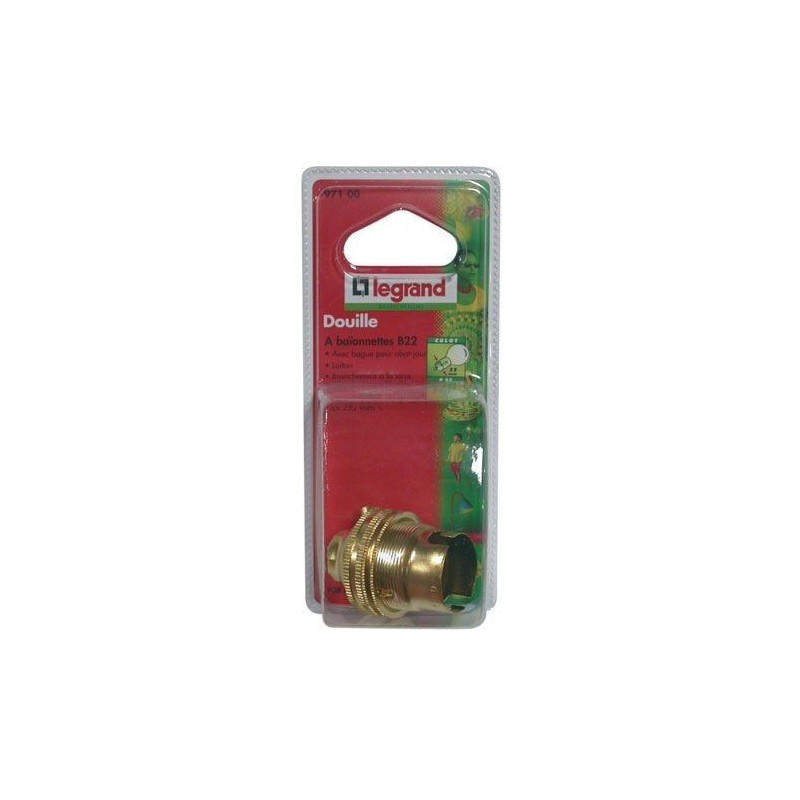 Legrand Douille B22 acier +bague s/c