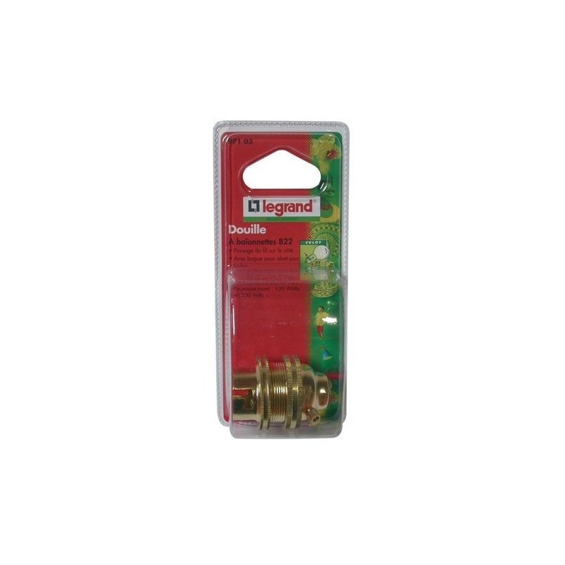 Legrand Douille B22 passage fil+bague acier s/c