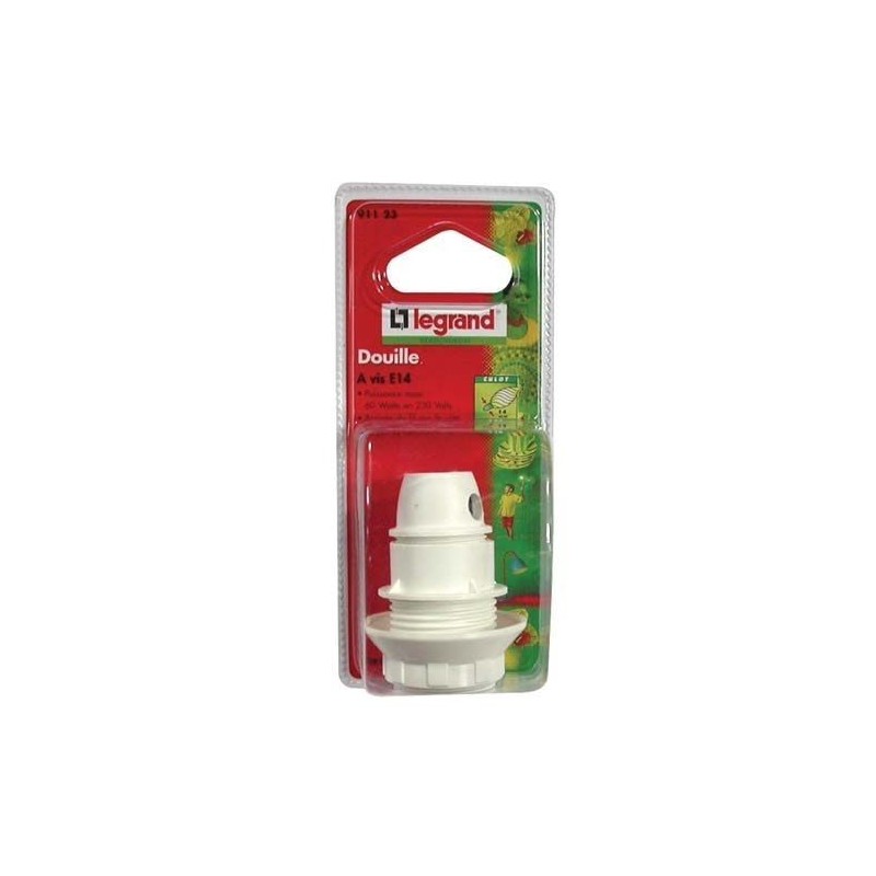 Legrand Douille E14 plastique blanc+bague s/c