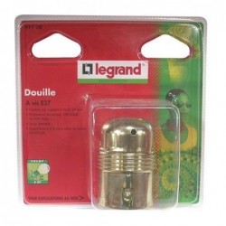 Douille E27 acier laitonné s/c