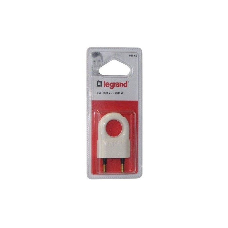 Legrand Fiche mâle 2p 6a blanc blister