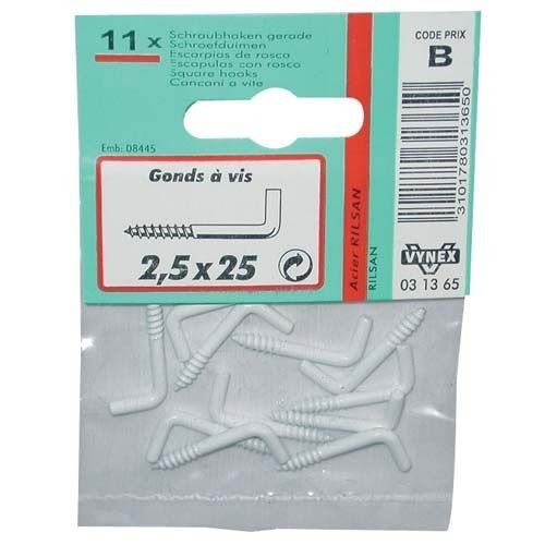 Vynex Gond à vis rilsanisé blanc 3.5x40 sc x7