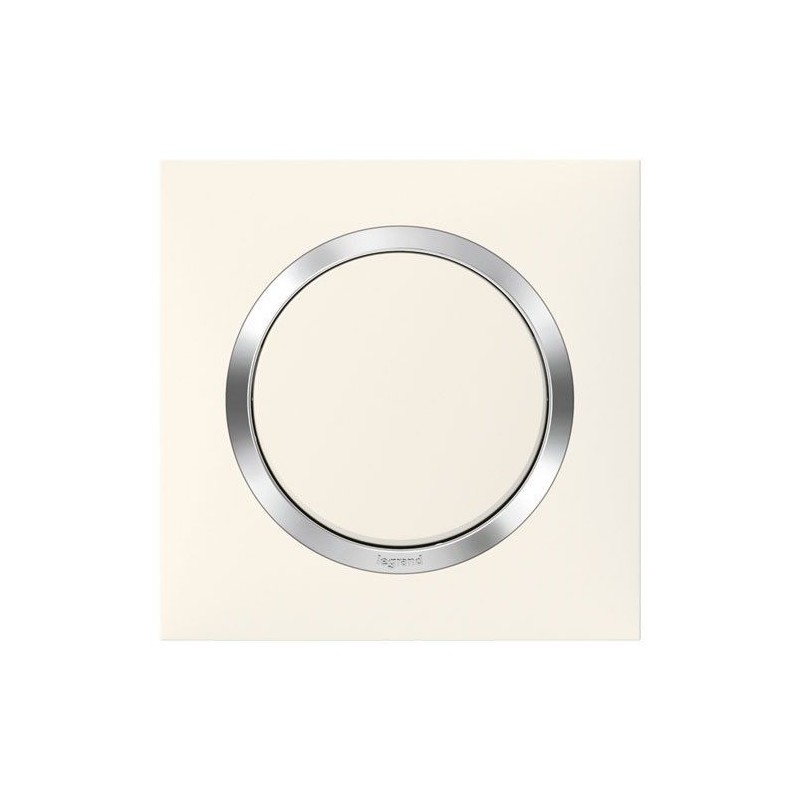 Legrand Plaque 1P blanc chrome Dooxie