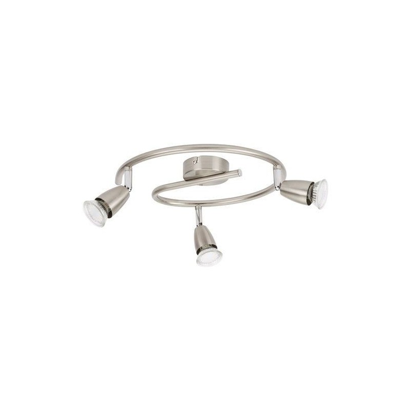 Prolight Luminaire spot LED spirale GU10 3x42W acier brossé.