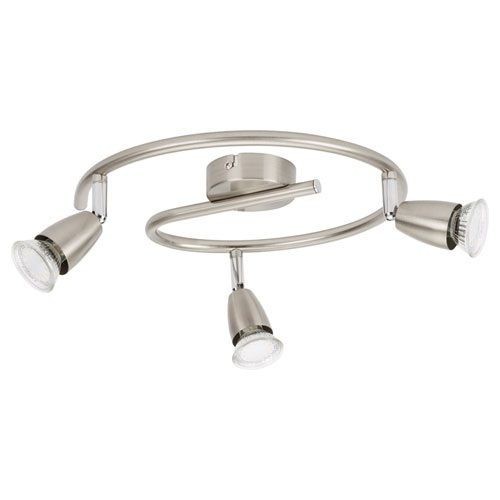Prolight Luminaire spot LED spirale GU10 3x42W acier brossé.