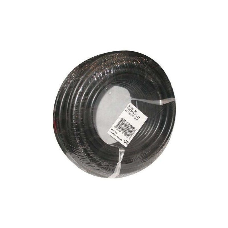 Electraline Câble rigide R2V U1000 3G2.5 25m noir