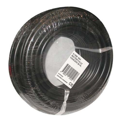 Electraline Câble rigide R2V U1000 3G2.5 25m noir