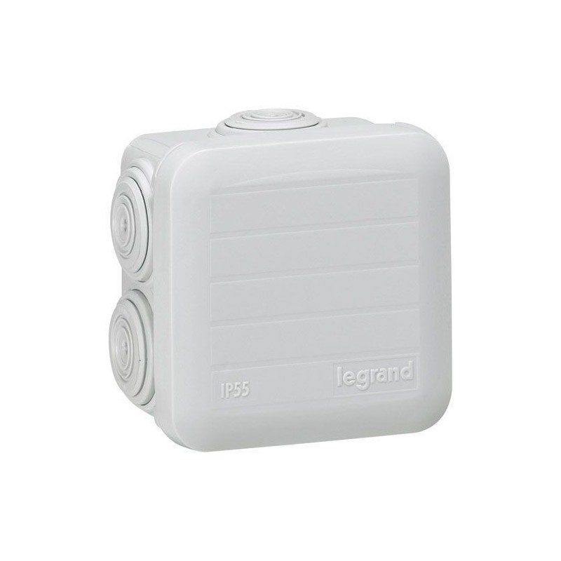 Legrand Boîte  dérivation carrée  65x65x40mm  fermeture /enclip.gris