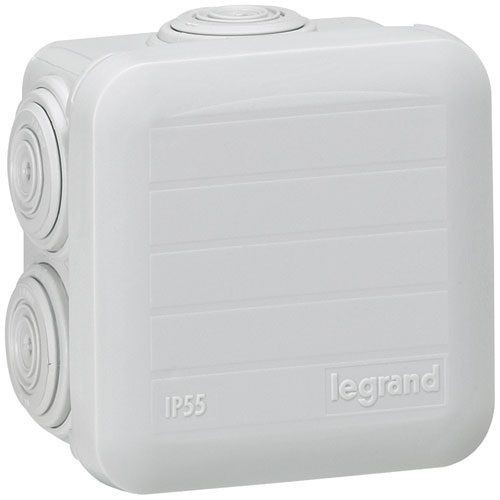 Legrand Boîte  dérivation carrée  65x65x40mm  fermeture /enclip.gris