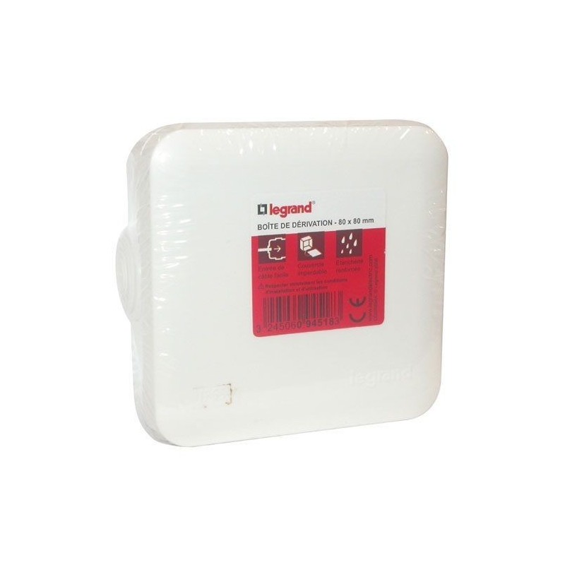 Legrand Boîte dérivation 80x80x45 Plexo blanc 7 embouts vrac