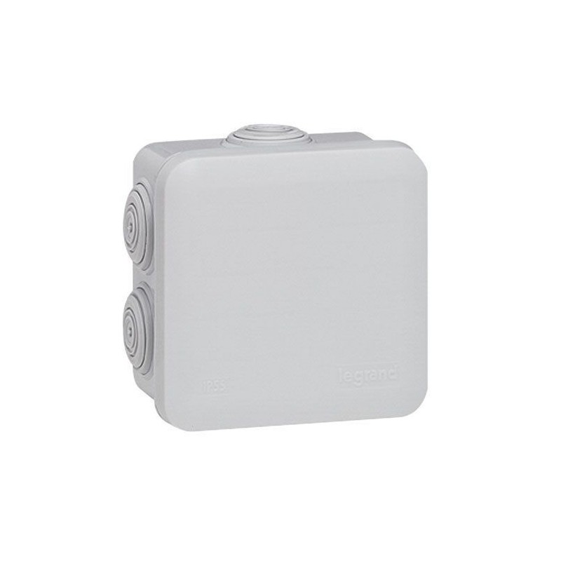Legrand Boîte dérivation 80x80x45 Plexo gris 7 embouts vrac