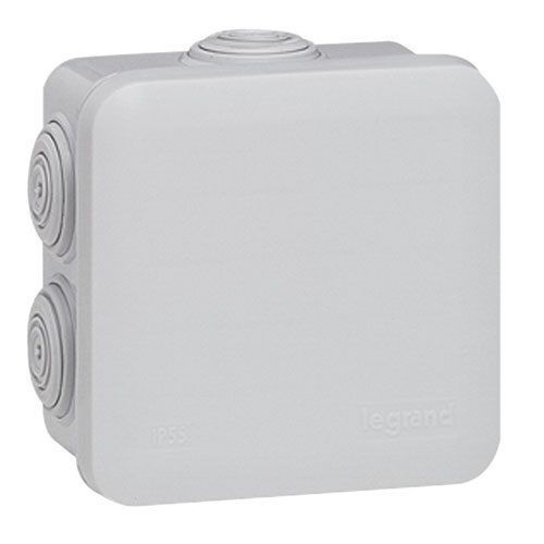 Legrand Boîte dérivation 80x80x45 Plexo gris 7 embouts vrac