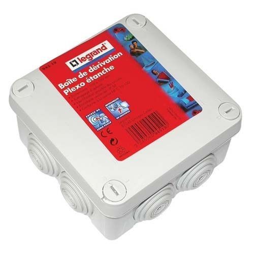 Legrand Boîte dérivation 105x105x55 Plexo gris 7 embouts vrac