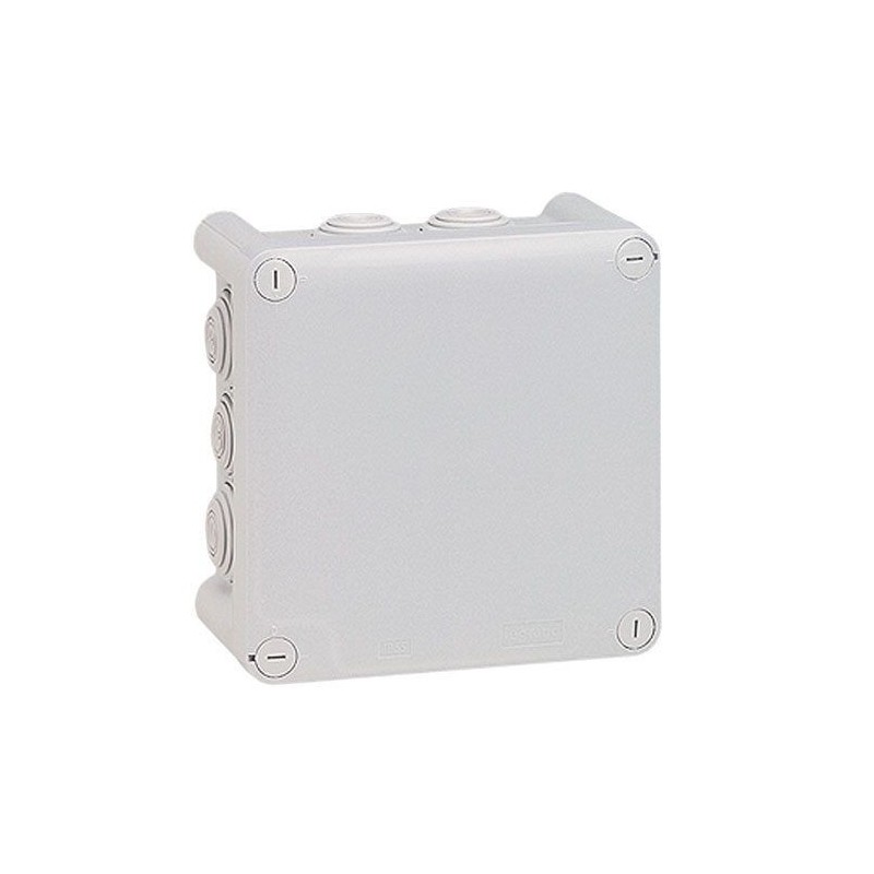 Legrand Boîte dérivation 130x130x74 Plexo gris 10 embouts vrac