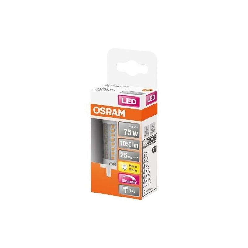 OSRAM Led crayon 78mm variable 8.55w r7s  1055lm 2700K chd bte 1