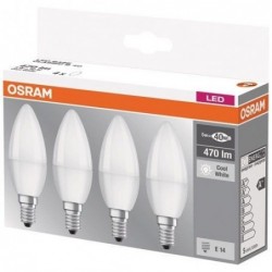 OSRAM LED flamme dépolie avec radiateur 5.7W:40W E14 froid x 4 - Image 2
