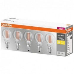 OSRAM Led filamentsphérique 4W E14 blanc chaud boite de 5 - Image 2