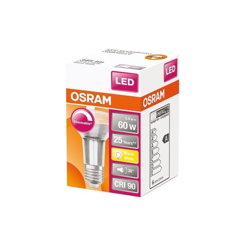 OSRAM Ampoule led spot R63 variateur 5.9W60 E27 chaud bte 1