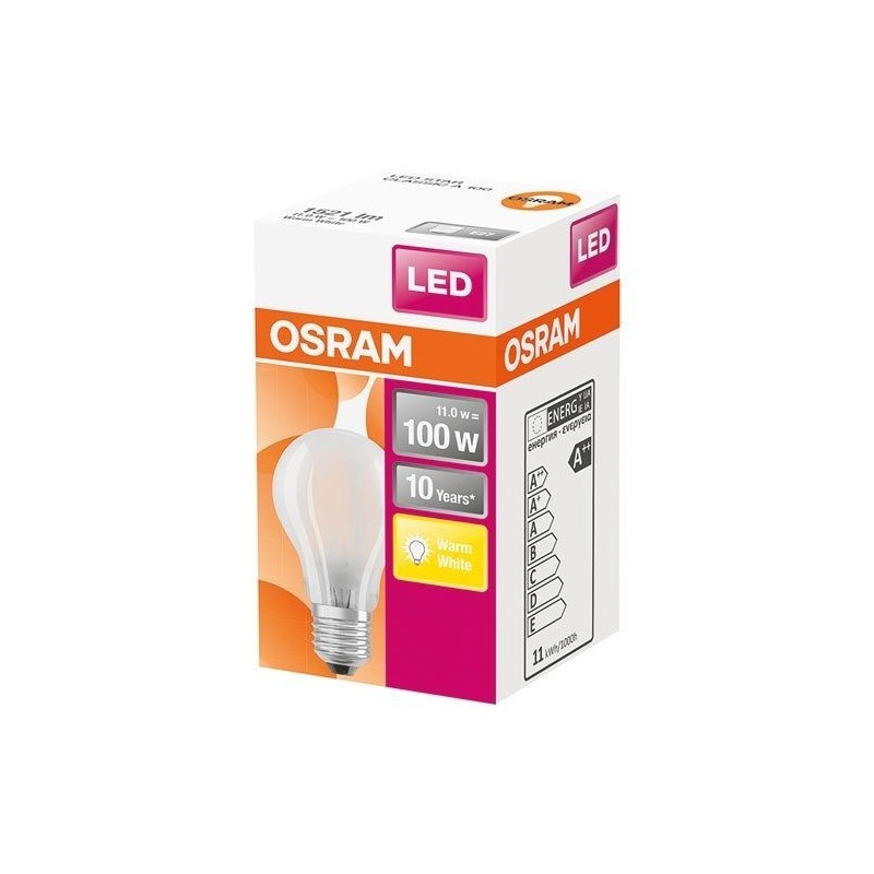 OSRAM Amp. led std v. dépoli 11W100 E27 Chaud boite de 1