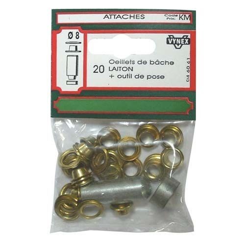 Vynex Oeillet de bache d8mm x20 + outil