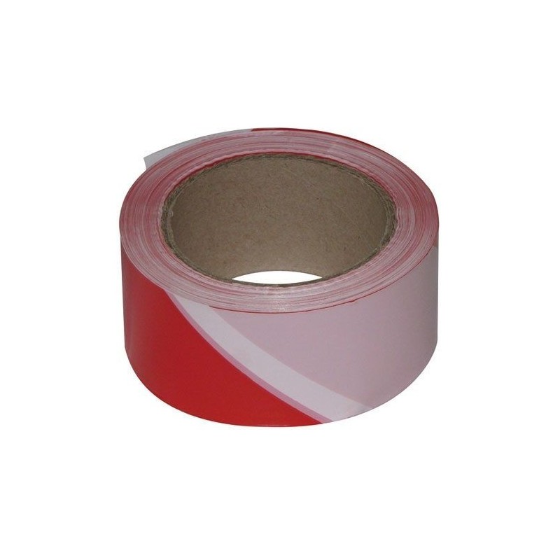 Novap Ruban chantier rouge/blanc 100mx50mm