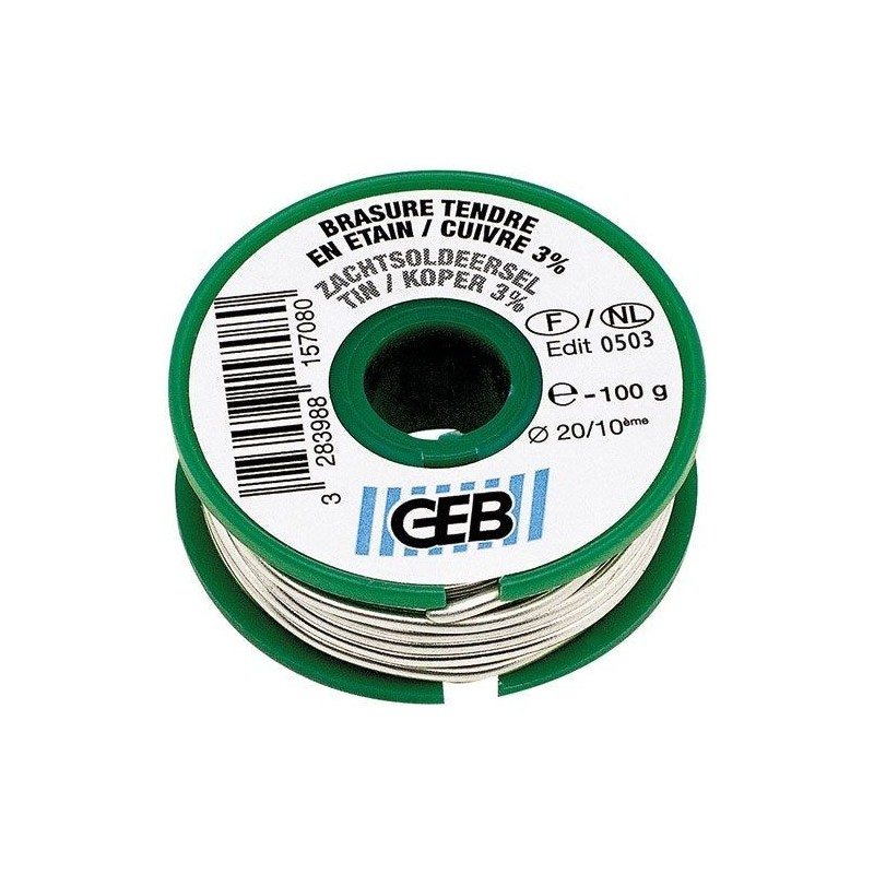 GEB Bobine étain cuivre 3% bobine 100g