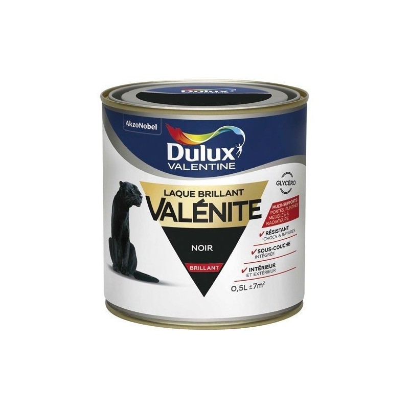 Dulux Valentine Laque valenite brillant 0.5L noir