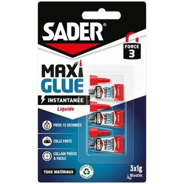 Sader Maxiglue instantanée liquide 3x1g