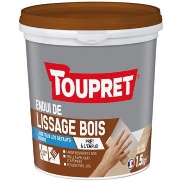 Toupret Enduit lissage bois pâte intérieur extérieur 1.5kg blanc