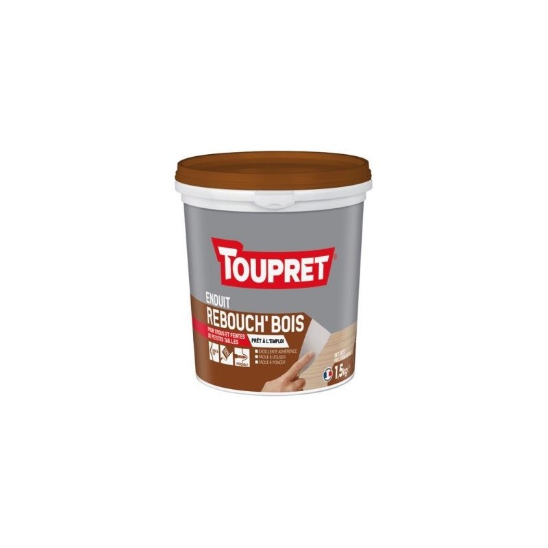 Toupret Enduit rebouch bois pâte intérieur extérieur 1.5kg