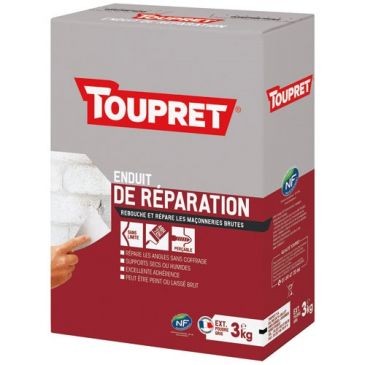 Toupret Enduit de réparation extérieur poudre 3kg gris
