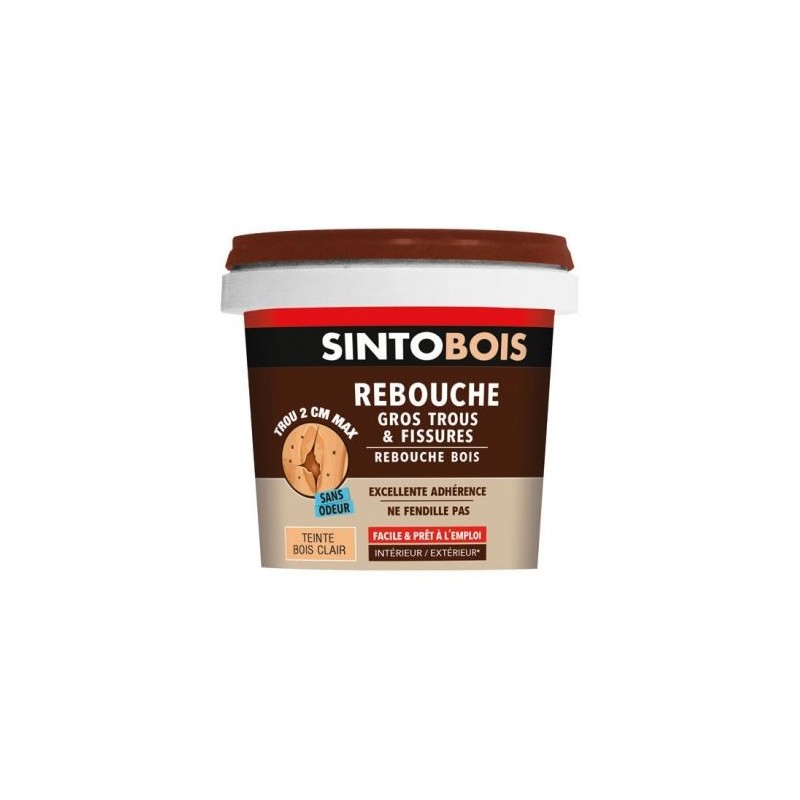 SINTO Sintobois rebouche bois trous et fissures 500g bois clair