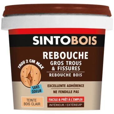 SINTO Sintobois rebouche bois trous et fissures 500g bois clair